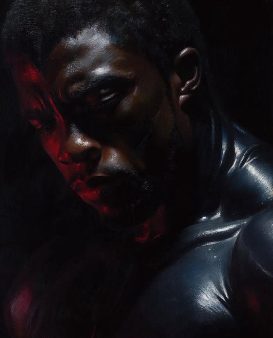 Moody Portrait Black Figure Print Poster