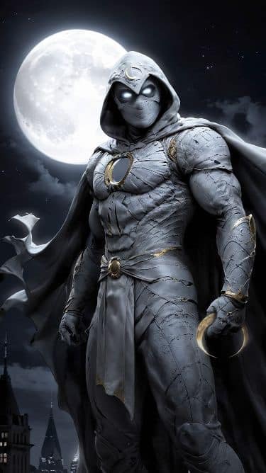 Moonlit Superhero Print Poster