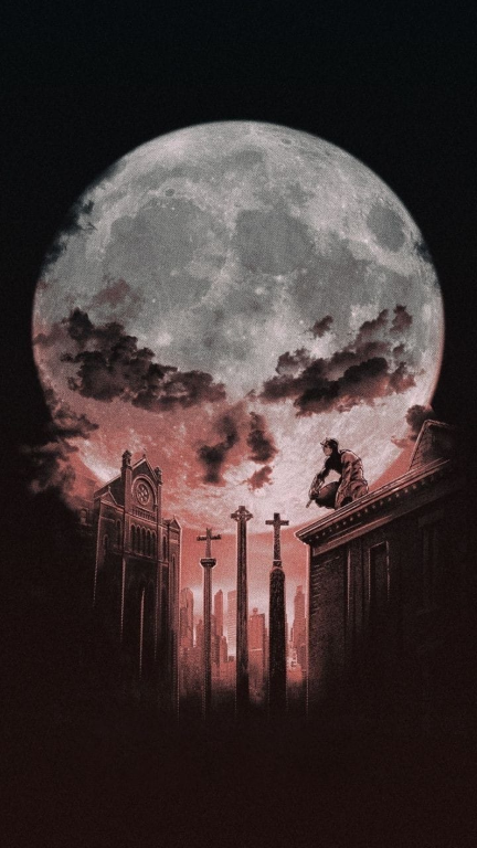 Moonlit Cityscape Character 746 Print Poster