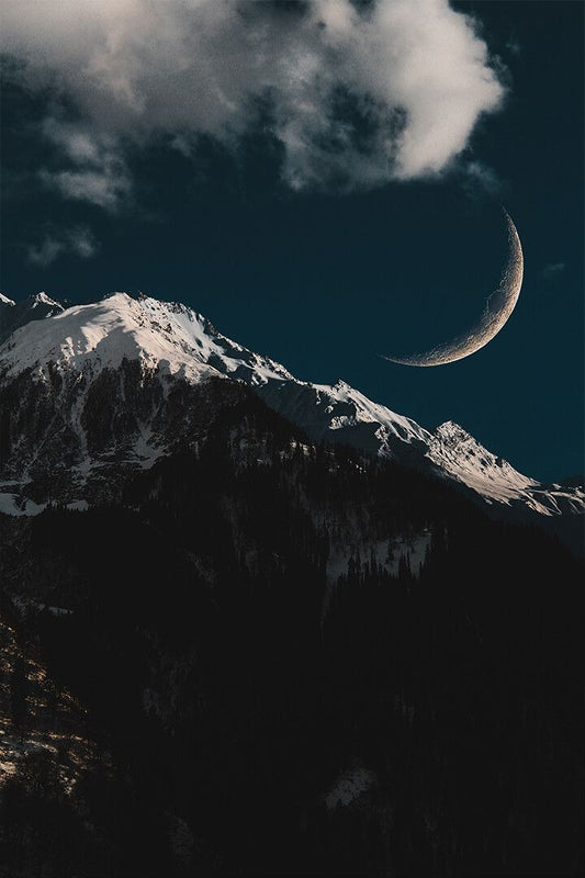 Mountains Peak Cloudy Sky Art Wall Decor Jigsaw Puzzle