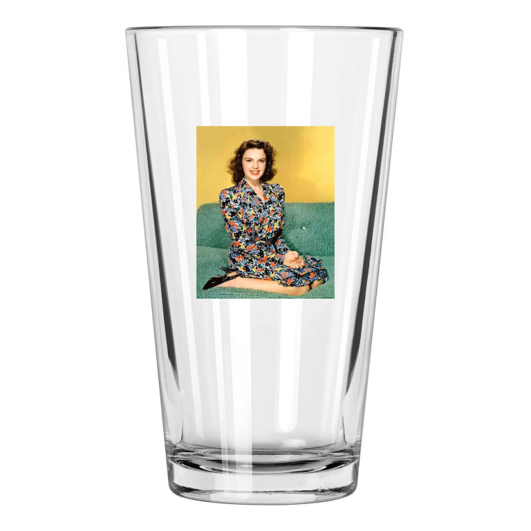 Movie Actress Judy Garland Photo Celebrity Portrait 2 Pint Beer Drinking Glass