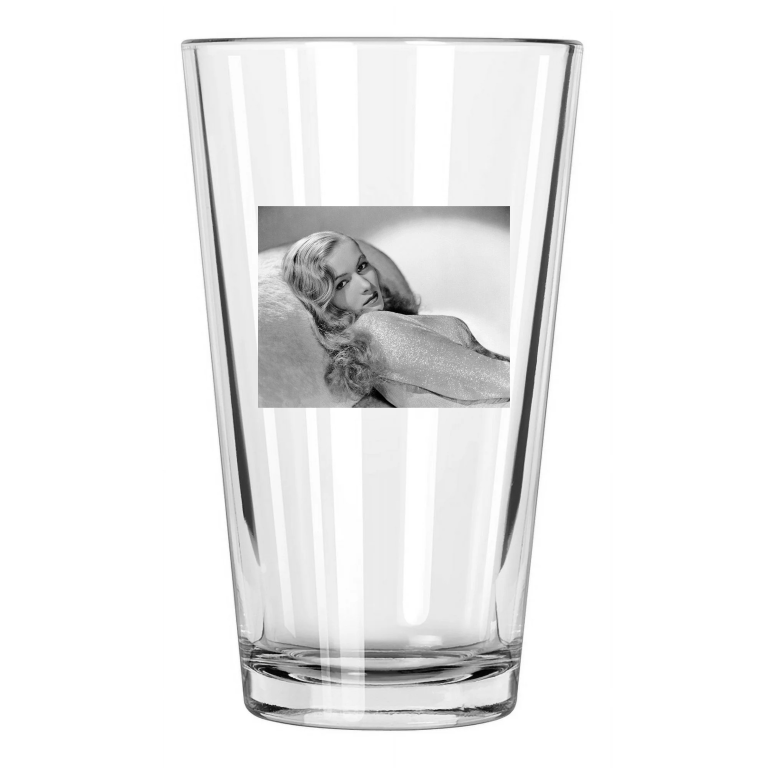 Movie Actress Veronica Lake Photo Celebrity Portrait 1 Pint Beer Drinking Glass