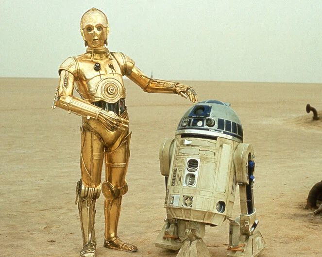Movie Star Wars R2 D2 And C 3Po Glossy Keychain Film Keychain