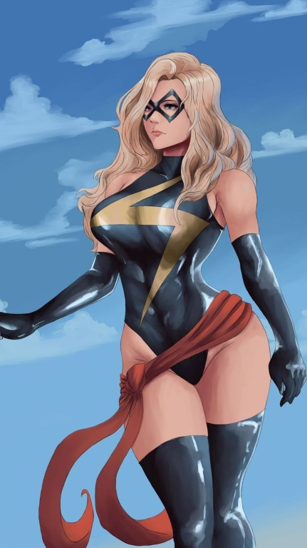 Ms Marvel Blonde Hair Costume 01 Print Poster