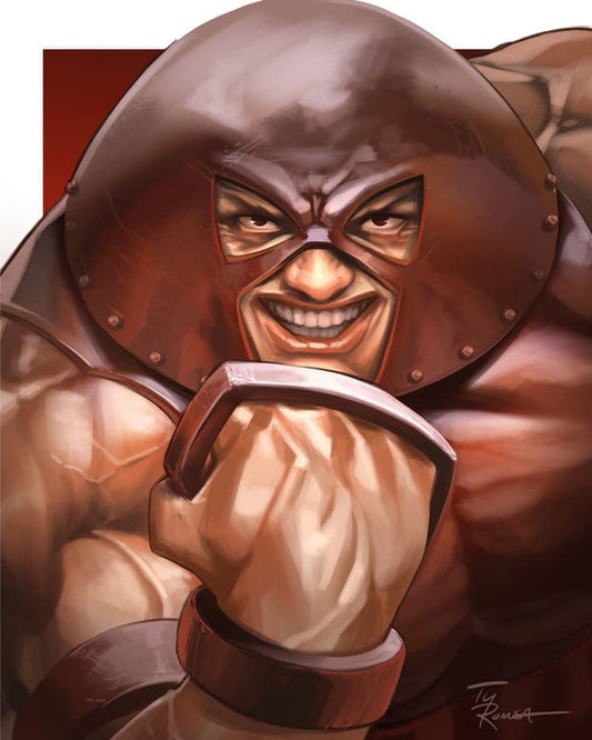 Muscular Superhero Portrait Print Poster