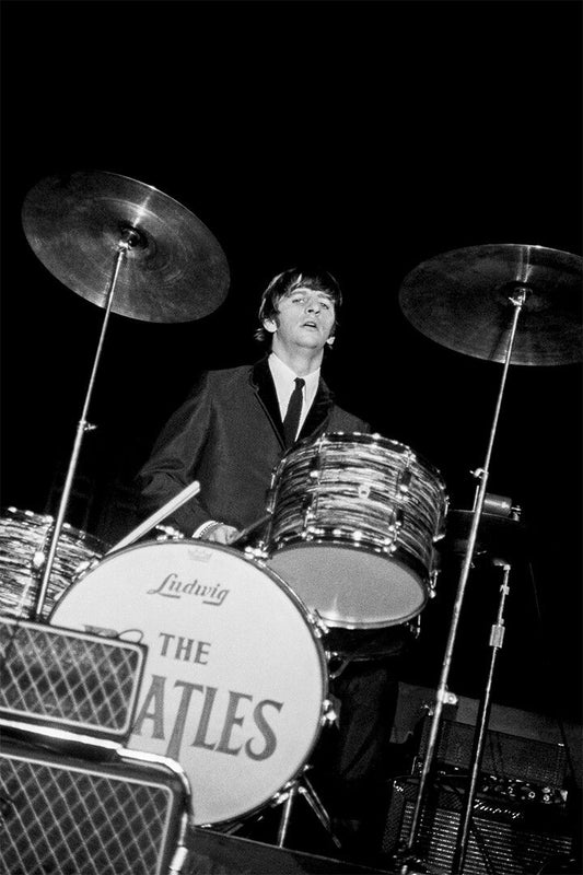 Musician Ringo Starr Playing Drums Print Jigsaw Puzzle
