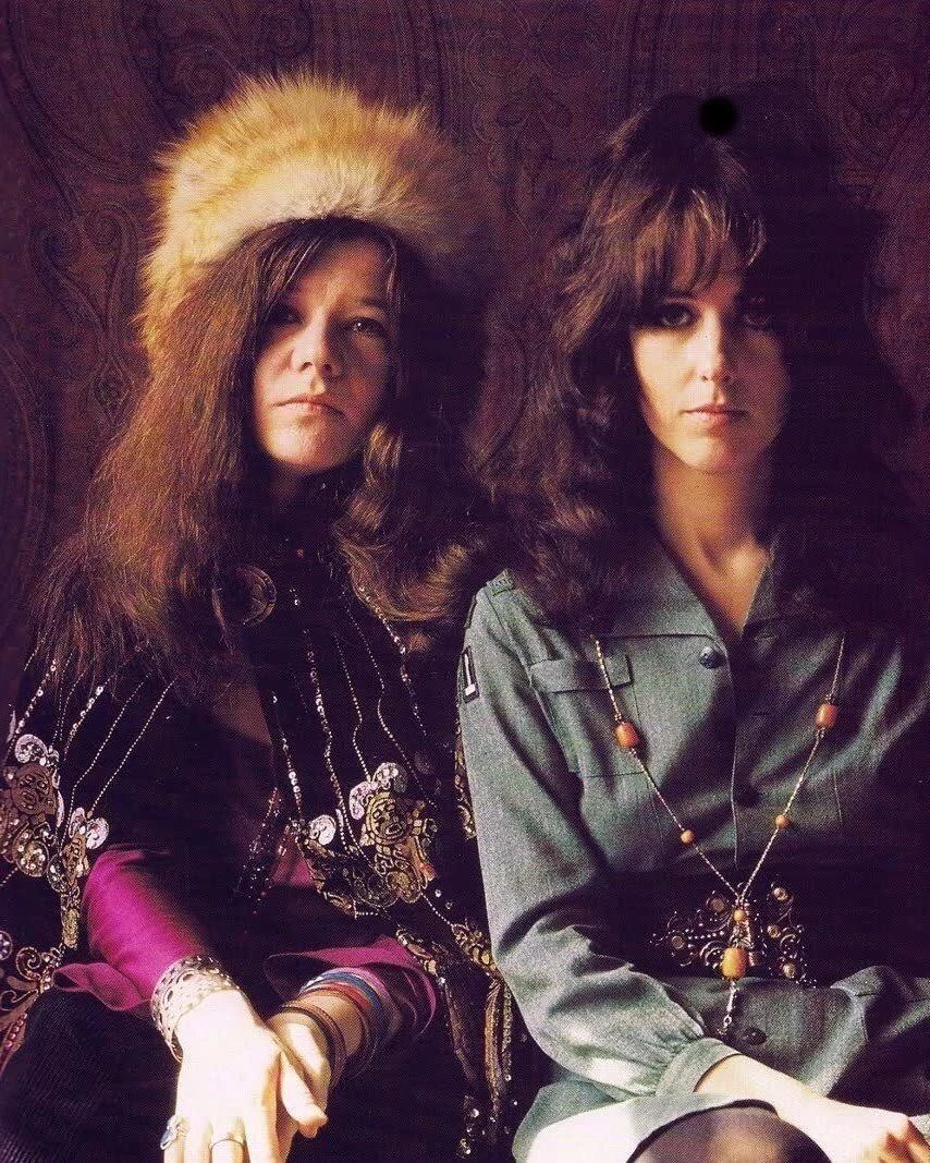Musicians Janis Joplin & Grace Slick Publicity Picture Photo Print