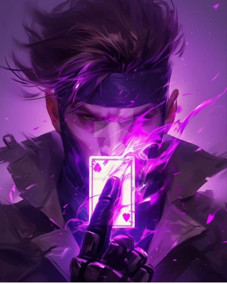 Mysterious Character With Card Purple Effects Jigsaw Puzzle