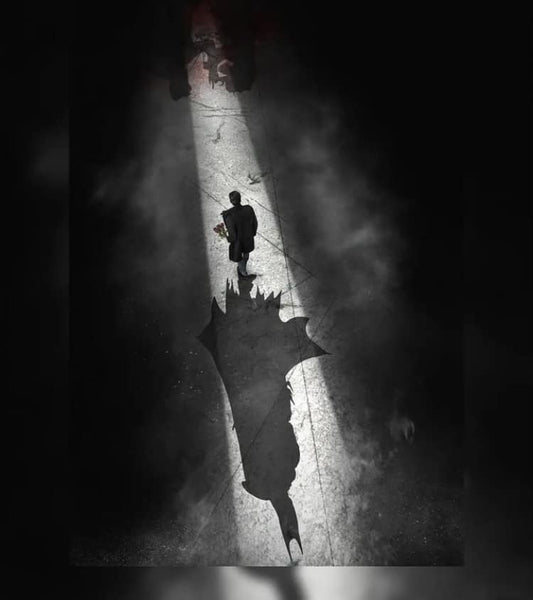 Mysterious Figure Batman Shadow Print Poster
