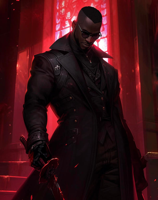 Mysterious Figure In Red Lit Chamber Print Poster