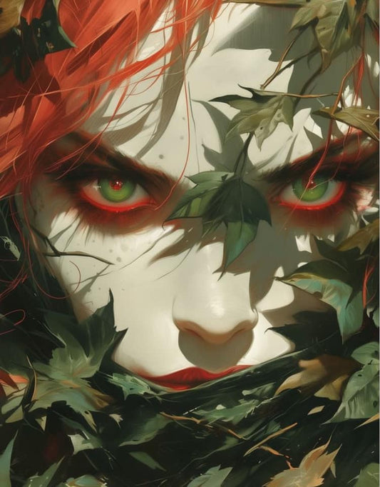 Mysterious Woman Ivy Portrait Print Poster