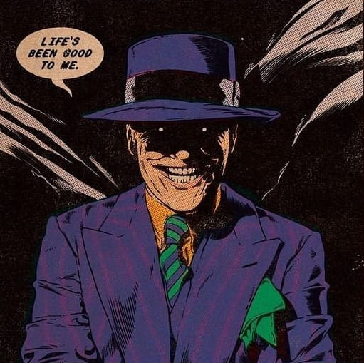 Mysterious Smiling Suit Hat 1234 Print Poster