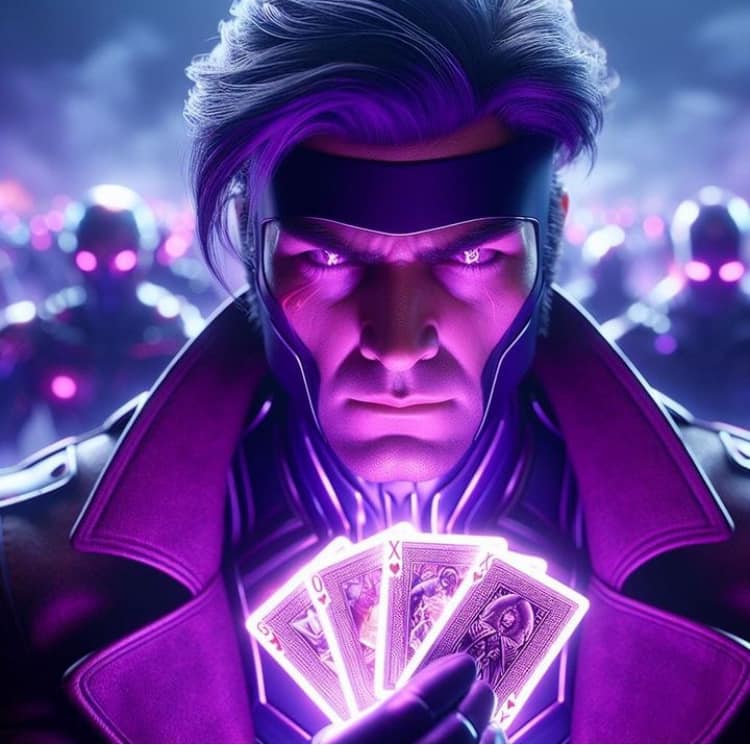 Mystical Card Player With Shadowy Figures Print Poster