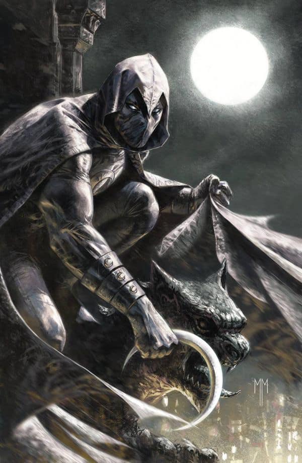 Mystical Hero Moonlit Urban Scene Print Poster
