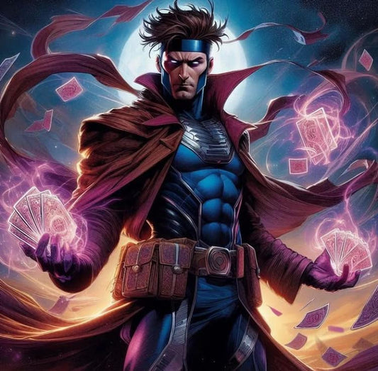 Mystical Superhero With Cards Print Poster