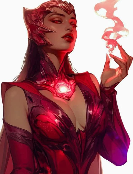 Mystical Woman Red Energy Print Poster
