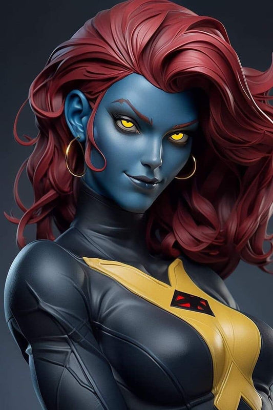 Mystique Portrait Sculpture Print Poster