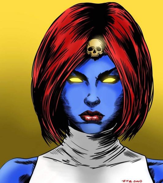 Mystique Blue Skin Red Hair 001 Print Poster