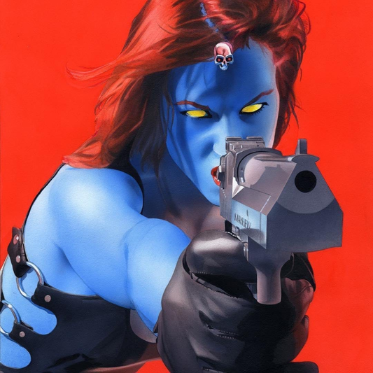 Mystique Holding Pistol 89 Print Poster