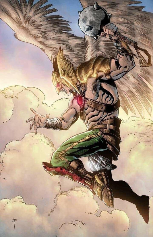 Mythical Winged Hero Action Print Poster