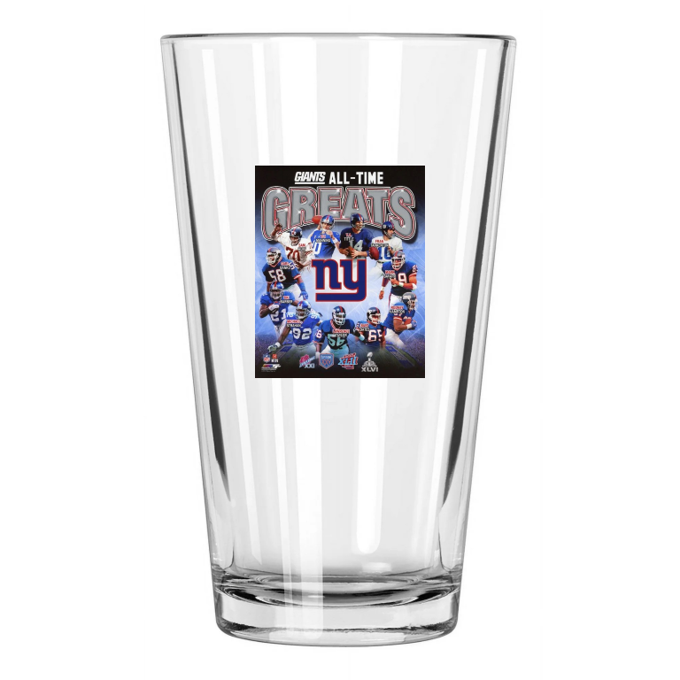 New York Giants All Time Greats Tittle Taylor Huff Manning Pint Beer Glass