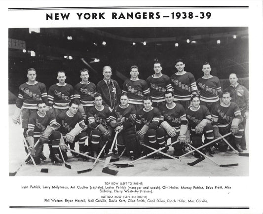 New York Rangers 1938 39 Team Ny Photo Hockey Nhl Picture Bw
