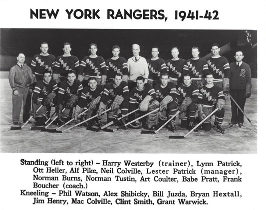 New York Rangers 1941 42 Team Ny Photo Hockey Nhl Picture Hextall