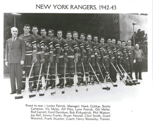 New York Rangers 1942 43 Team Ny Magnet Hockey Nhl Picture Bw