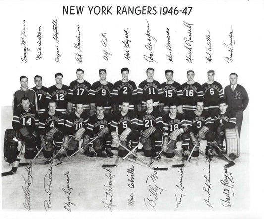 New York Rangers 1946 47 Team Ny Keychain Hockey Nhl Picture Hextall