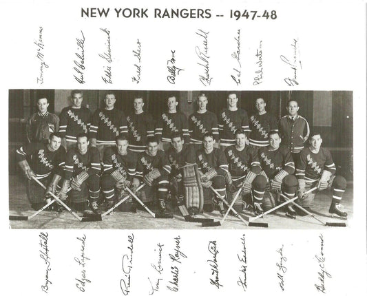 New York Rangers 1947 48 Team Ny Photo Hockey Nhl Picture Bw