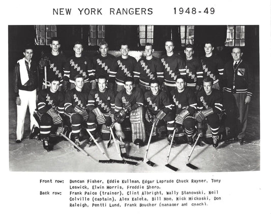 New York Rangers 1948 49 Team Ny Magnet Hockey Nhl Picture Bw