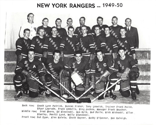 New York Rangers 1949 50 Team Ny Photo Hockey Nhl Picture