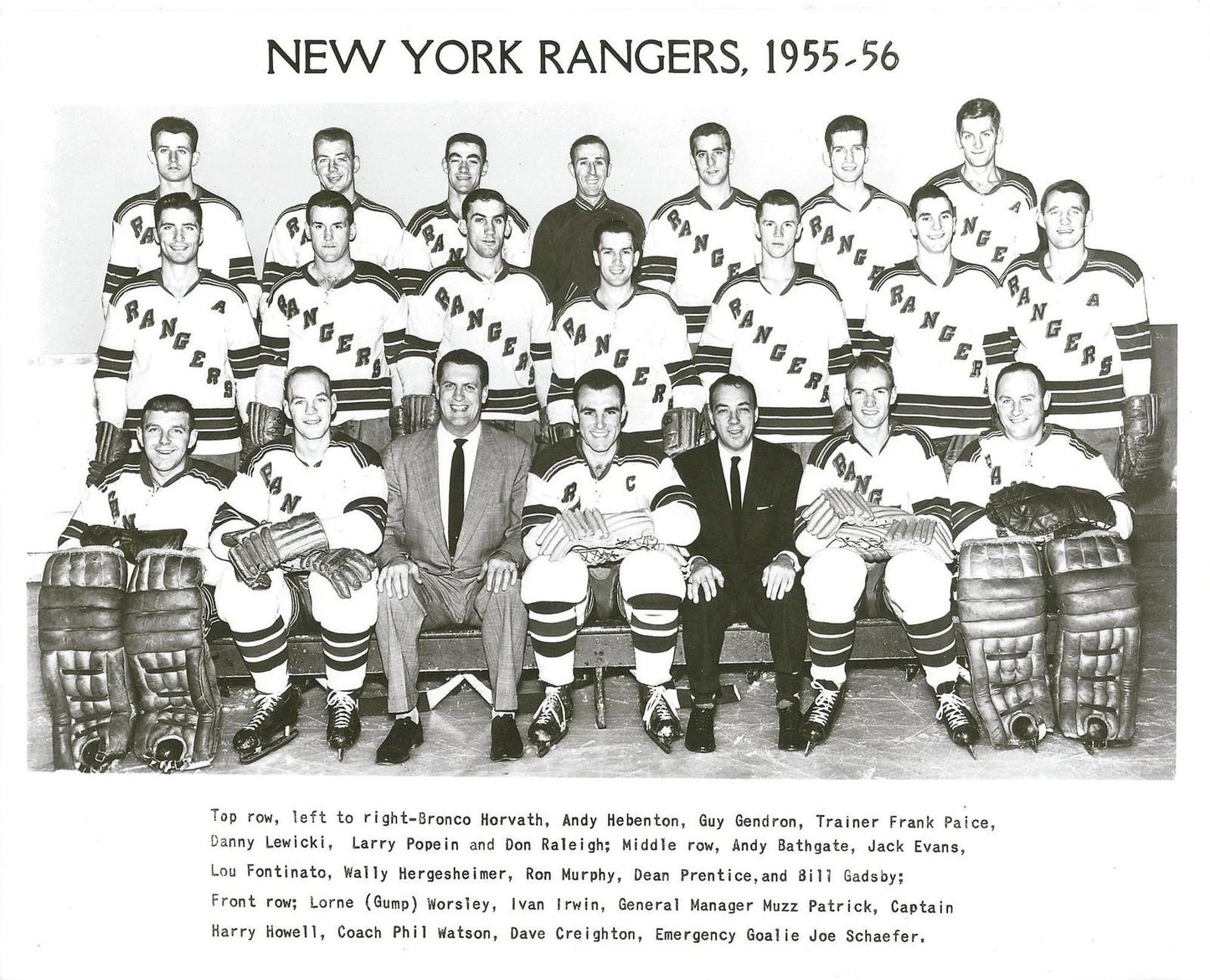 New York Rangers 1955 56 Team Ny Photo Hockey Nhl Bw 300 Piece Jigsaw Puzzle