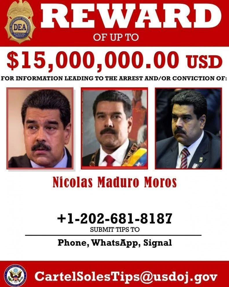 Nicolas Maduro Wanted Poster Photo Organized Crime Venezuela Drug Traffic