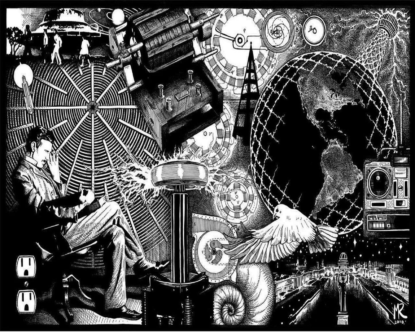 Nikola Tesla Poster Picture Photo Electricity Inventor Light Bulb