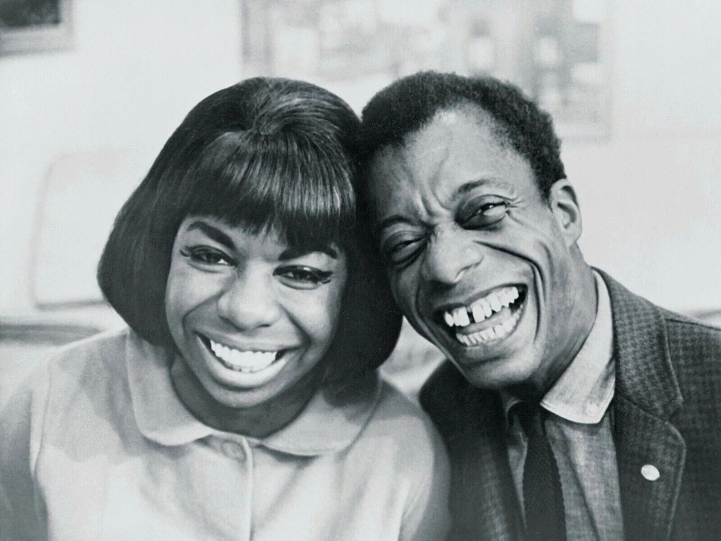 Nina Simone James Baldwin Guitar Jazz Singer Black & White Magnet Magnet