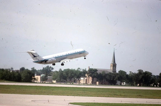 North Central Airline Dc 9 Jet Milwauke Airport Retro Picture Magnet