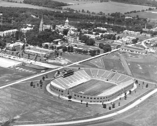 Notre Dame Stadium Glossy Photo Stadium Print Aerial Poster Campus