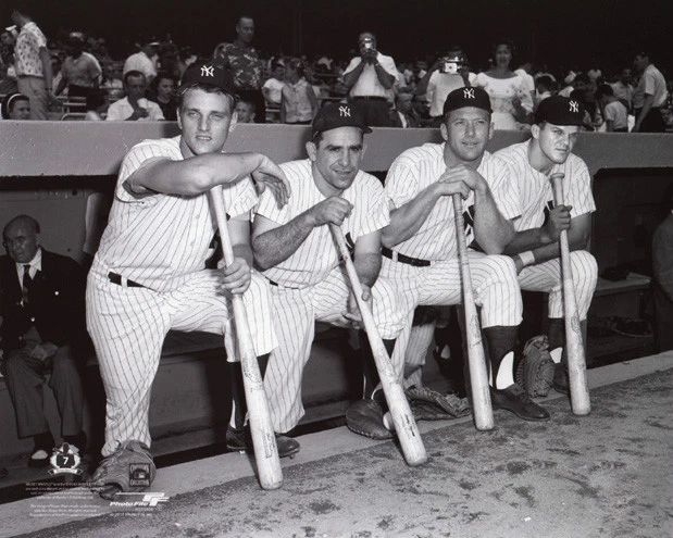 Ny Yankees Roger Maris Yogi Berra Mickey Mantle Bill Skowron Glossy Magnet