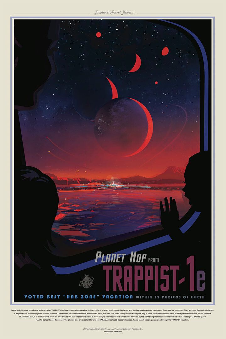 Nasa Retro Space Tourism Travel Vacation On Trappist1E Jigsaw Puzzle