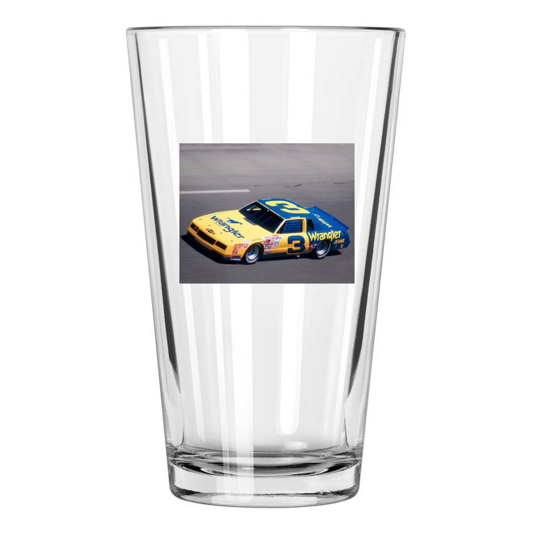 Nascar Racer Dale Earnhardt Photo Race Car Winston Cup Pint Beer Drinking Glass
