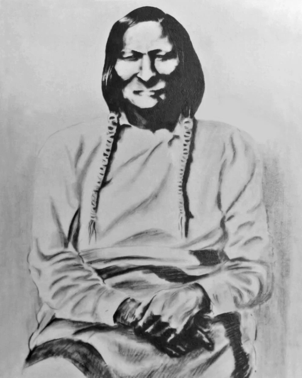 Native American Chief Black Kettle Glossy Sketch Keychain Cheyenne Keychain