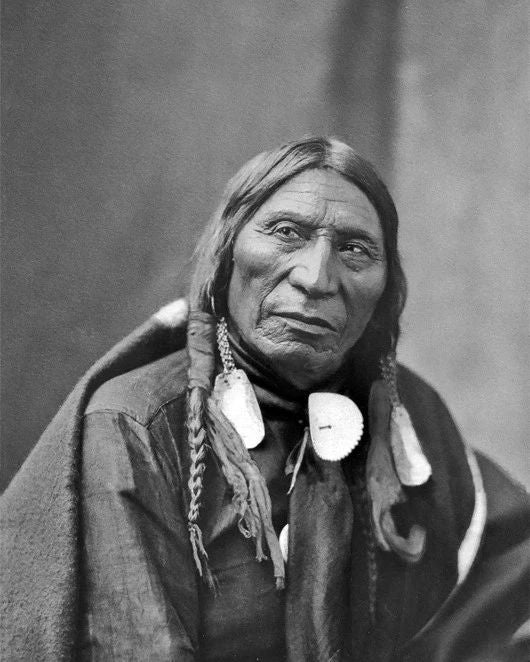 Native American Chief Conquering Bear Glossy Keychain Brule Lakota Print