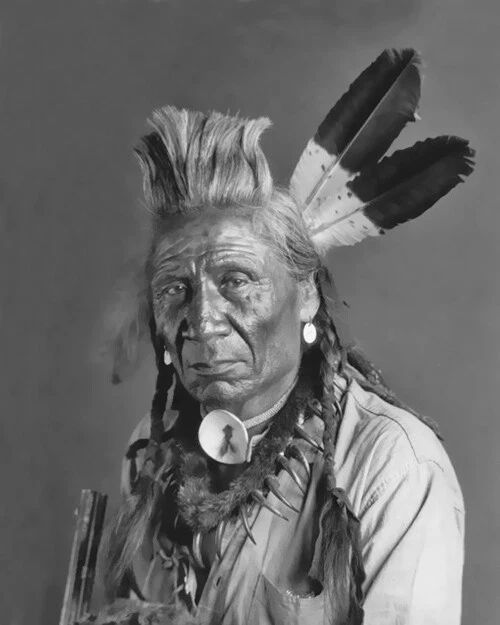 Native American Chief Weasel Tail Blackfoot Glossy Keychain Piegan Tribe Print