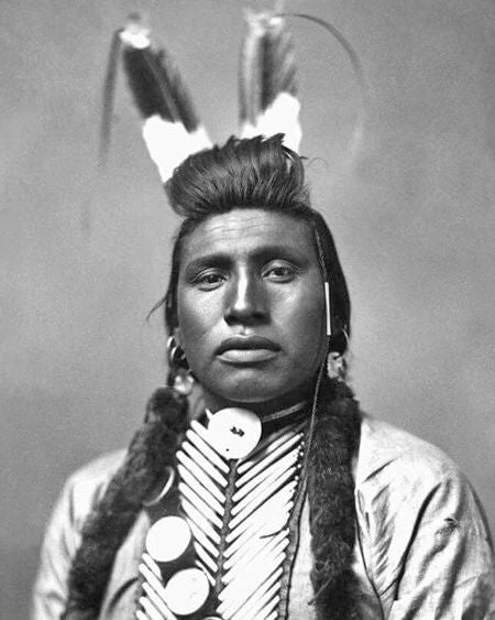 Native American Chief White Bull Glossy Keychain Sioux Indian Print Vintage