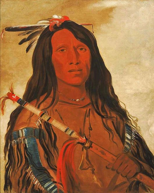 Native American Chief Wolf On The Hill Glossy Photo Cheyenne Painting Print