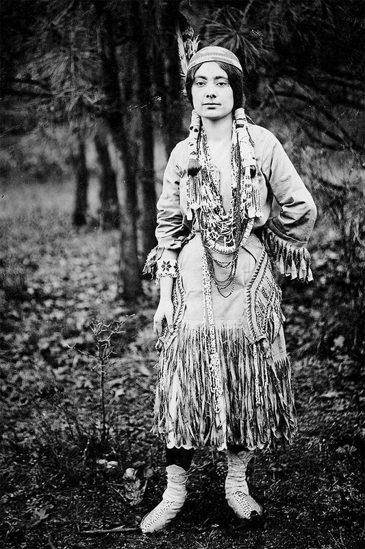 Native American Girl In Traditional Dress Print Jigsaw Puzzle