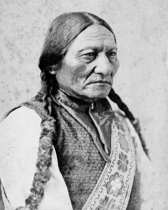 Native American Indian Chief Sitting Bull Glossy Keychain Sioux Print