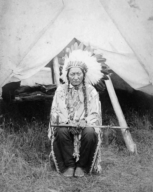Native American Indian Chief Sitting Bull Vintage Keychain Sioux Glossy Print