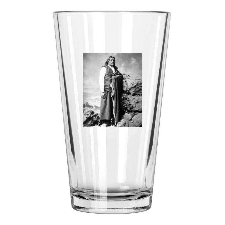 Native American Indian Chief Spotted Tail Brule Lakota Pint Beer Drinking Glass